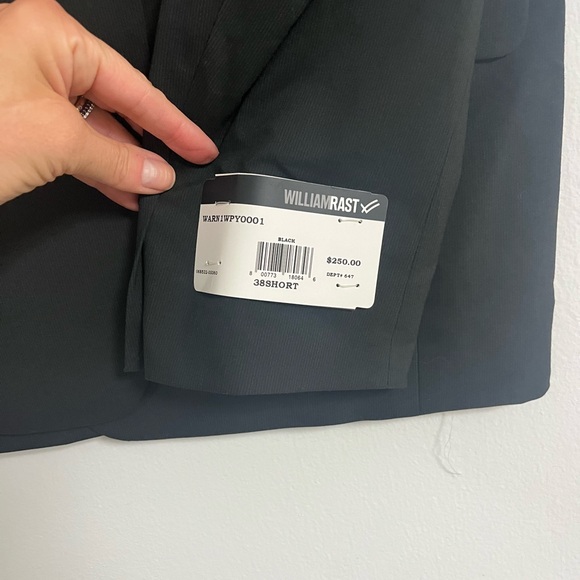 38S 2Pc Suit Men's Black William Rast Blazer & Pants - Picture 5 of 15